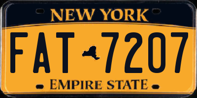 NY license plate FAT7207