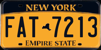 NY license plate FAT7213