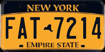 NY license plate FAT7214