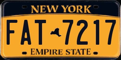 NY license plate FAT7217