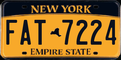 NY license plate FAT7224