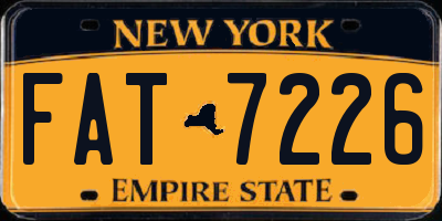 NY license plate FAT7226