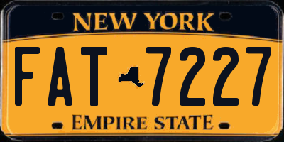 NY license plate FAT7227