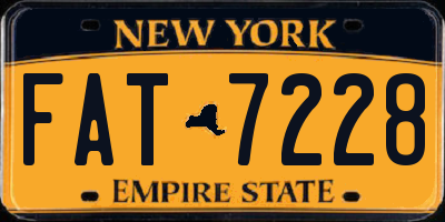 NY license plate FAT7228