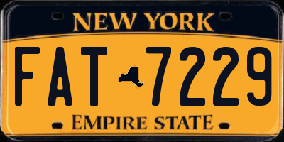 NY license plate FAT7229