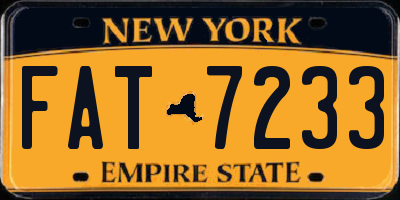 NY license plate FAT7233