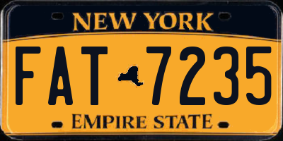 NY license plate FAT7235