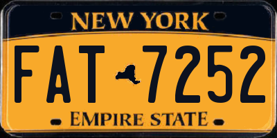 NY license plate FAT7252