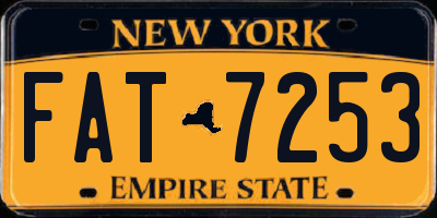 NY license plate FAT7253