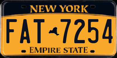 NY license plate FAT7254