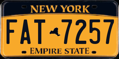 NY license plate FAT7257