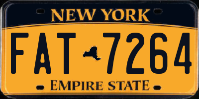 NY license plate FAT7264