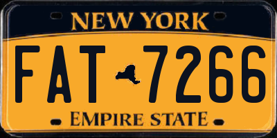 NY license plate FAT7266
