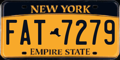 NY license plate FAT7279