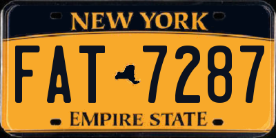 NY license plate FAT7287