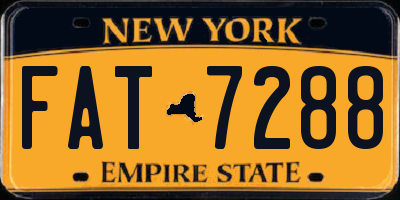 NY license plate FAT7288