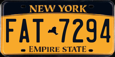 NY license plate FAT7294