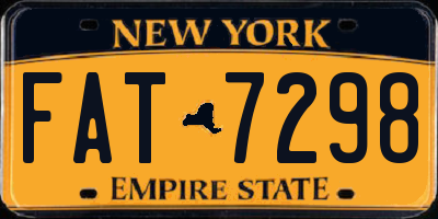 NY license plate FAT7298