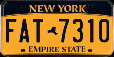 NY license plate FAT7310