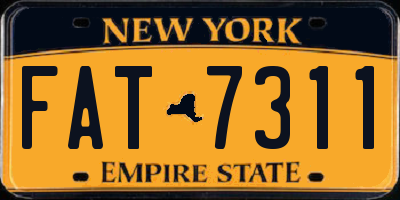 NY license plate FAT7311