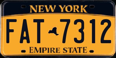 NY license plate FAT7312