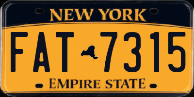 NY license plate FAT7315