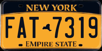 NY license plate FAT7319