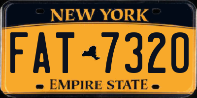 NY license plate FAT7320