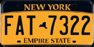 NY license plate FAT7322