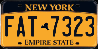 NY license plate FAT7323