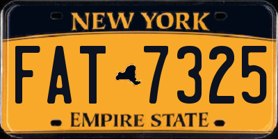 NY license plate FAT7325