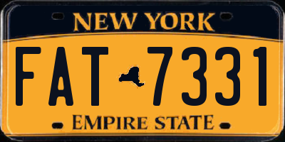 NY license plate FAT7331