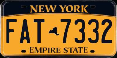 NY license plate FAT7332