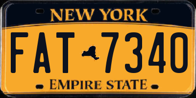 NY license plate FAT7340