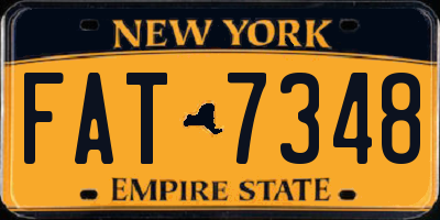 NY license plate FAT7348