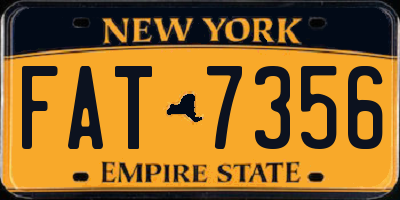 NY license plate FAT7356