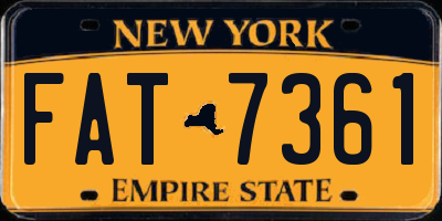 NY license plate FAT7361