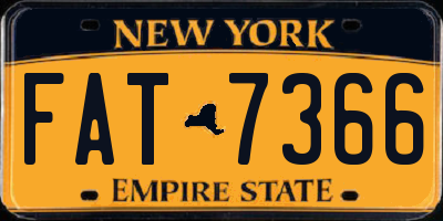 NY license plate FAT7366