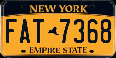 NY license plate FAT7368