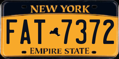 NY license plate FAT7372