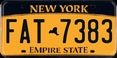 NY license plate FAT7383