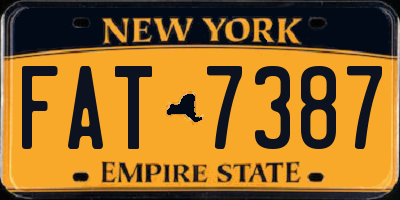 NY license plate FAT7387