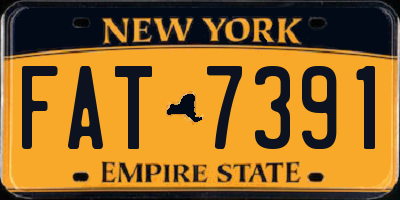 NY license plate FAT7391