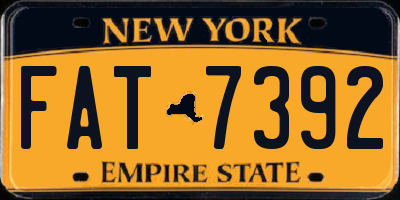 NY license plate FAT7392