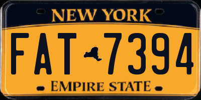 NY license plate FAT7394