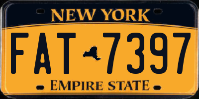 NY license plate FAT7397