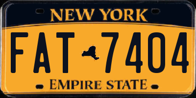 NY license plate FAT7404
