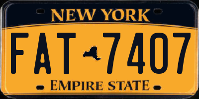 NY license plate FAT7407