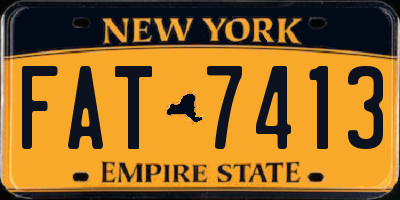 NY license plate FAT7413