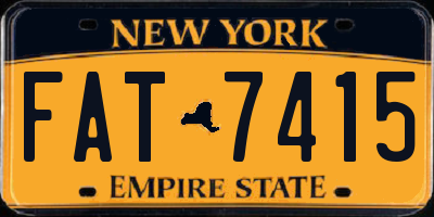 NY license plate FAT7415